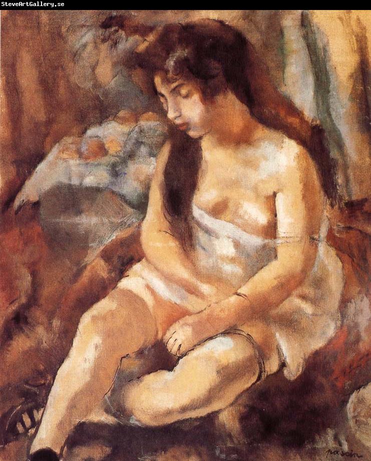 Jules Pascin Seated portrait of maiden